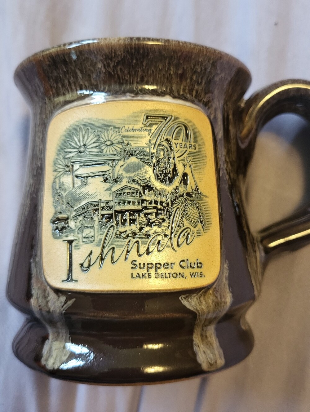Deneen Pottery "Ishnala Supper Club" Mug (Lake Delton, WI)